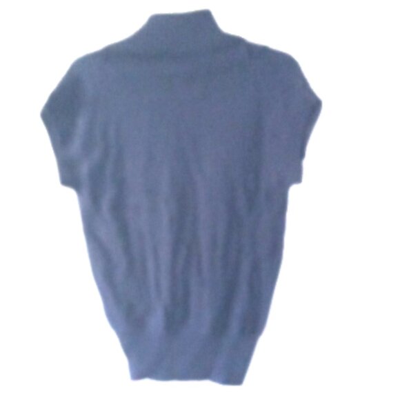 Faconnable Women’s Sweater Sz S Vest Cap Sleeves Crossover  Pullover Navy Blue - Picture 4 of 15